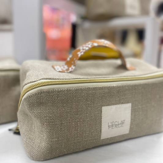 Trousse pop-up - fleur de cerisier ocre