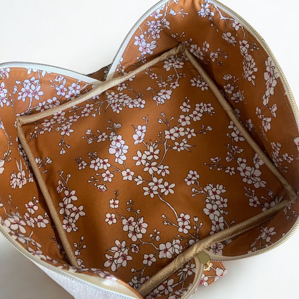 Trousse pop-up - fleur de cerisier ocre